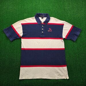 St Louis Cardinals Polo Shirt Mens Large Striped Vintage 90s MLB Baseball Sports